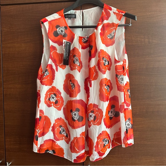 JONES NEW YORK SLEEVELESS FLORAL BLOUSE TOP BNWT - Picture 1 of 10